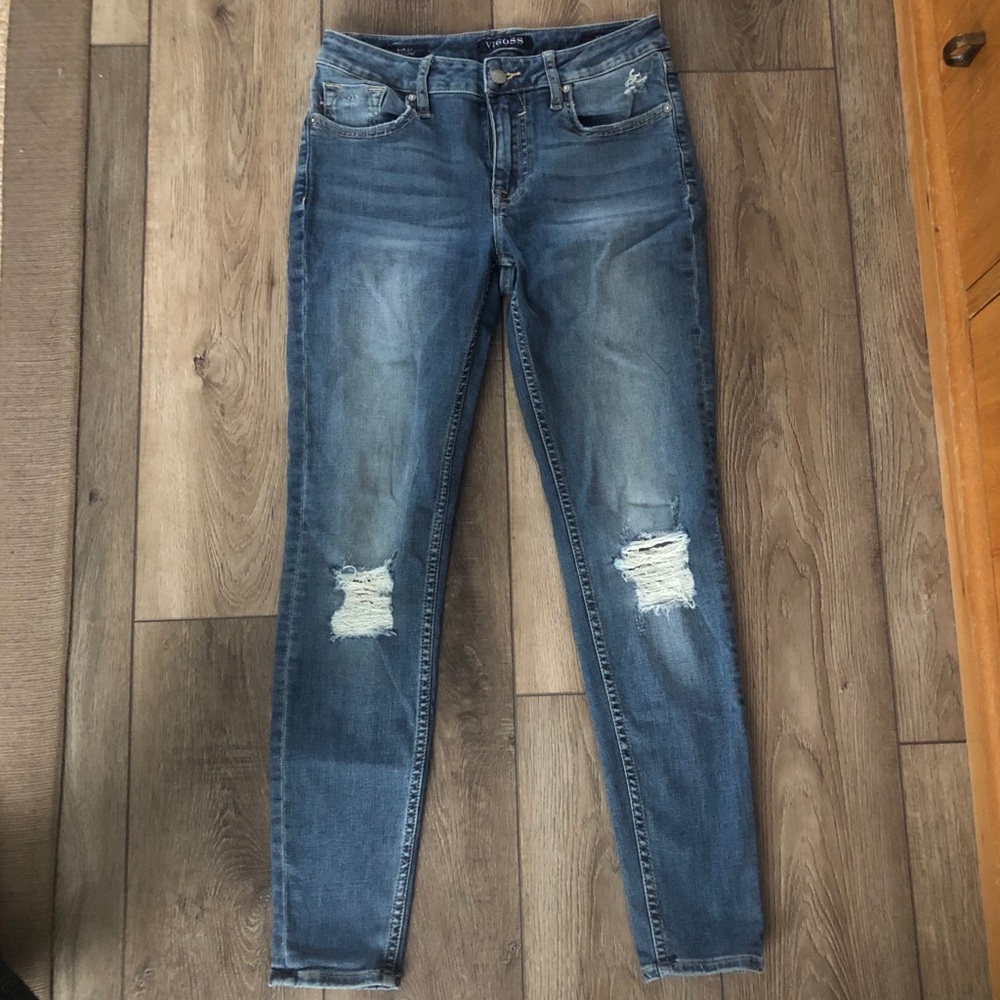 Vigoss Mid Rise Distressed Skinny Jeans SZ 26W 28L